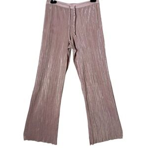 Victoria's Secret Metallic Pink Accordion Pleated Pajama Pants Size S Lounge